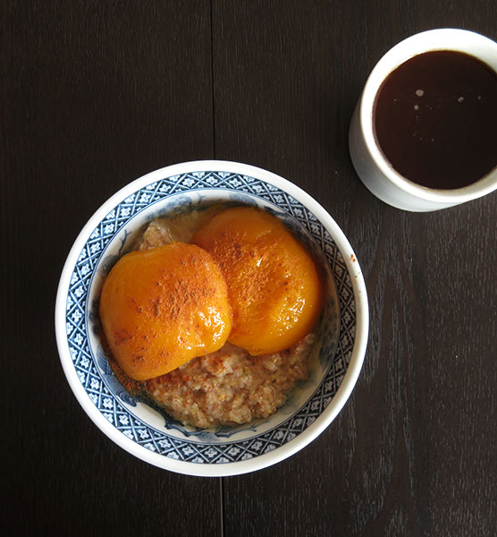 10 Grain Hot Cereal With Canned Peaches