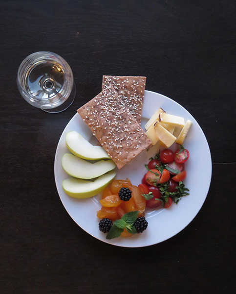 Assortment of Fresh Fruit, Cheese and Crackers