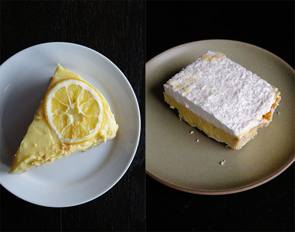 Composite of Lemon Pudding Cake and Pina Colada Tart
