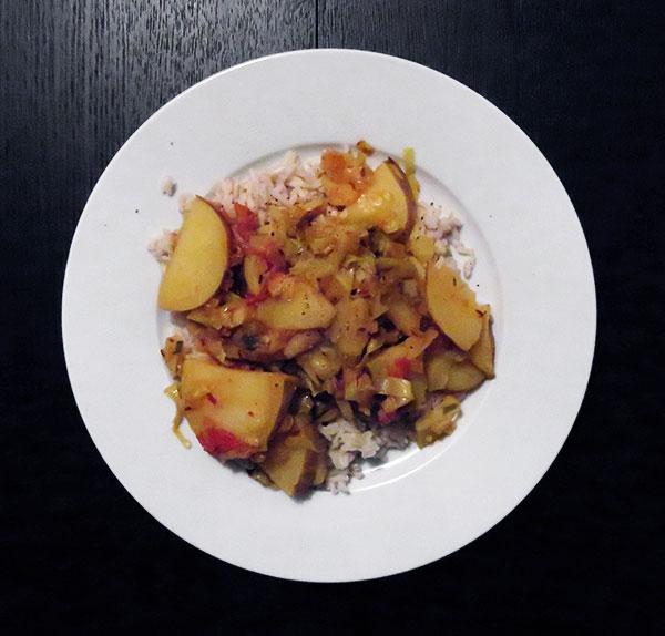 Spicy Indian Cabbage and Potato Curry