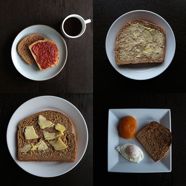 Composite of Meals With Homemade Bread