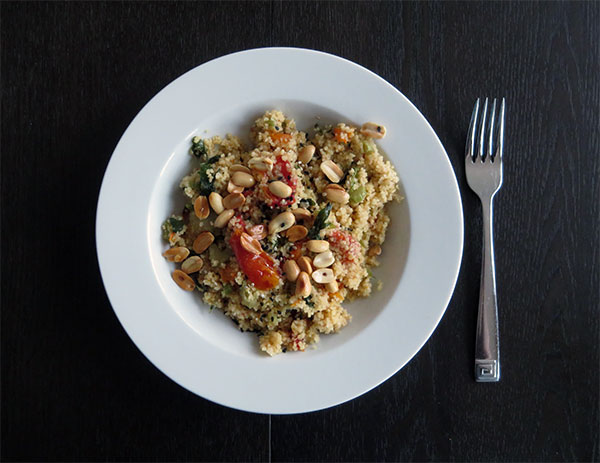 Couscous With Slow-Roasted Tomatoes, Celery and Peanuts