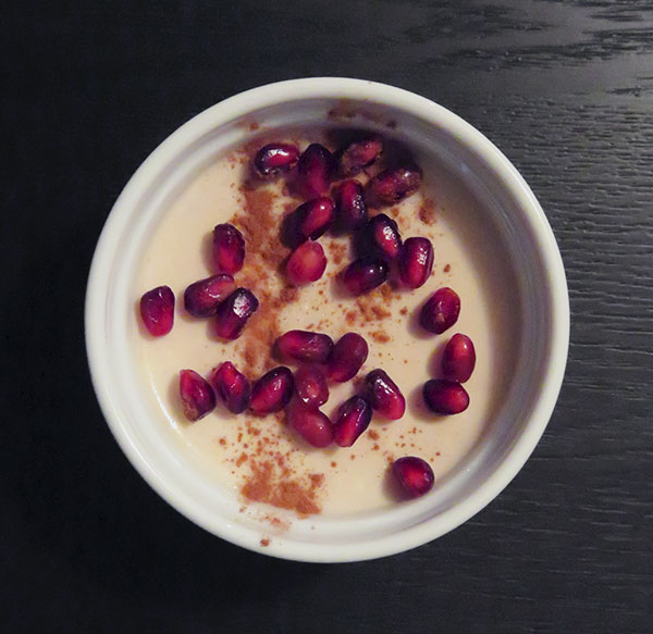 Eggnog Panna Cotta With Cinnamon and Pomegranate Seeds