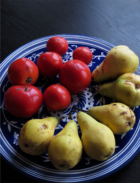 Local Fresh Tomatoes and Pears