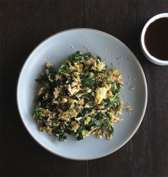 Egg-Fried Brown Rice With Braising Mix