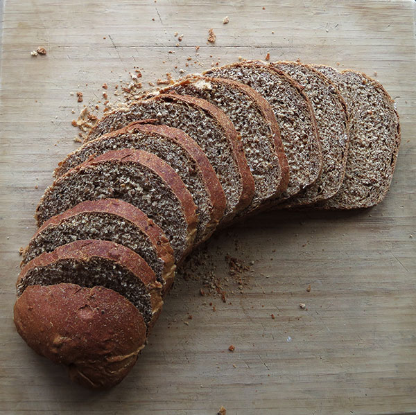 Golden Malted Wheat Bread Sliced for the Freezer
