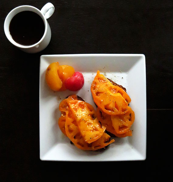 Heirloom Tomato Sandwiches With Plums and Coffee