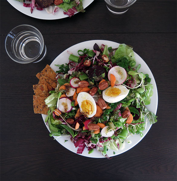 Leftover Big Dinner Salad With Hard-Boiled Eggs