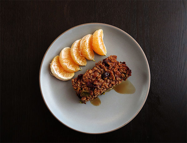 Rhubarb Baked Oatmeal With Mandarin Oranges