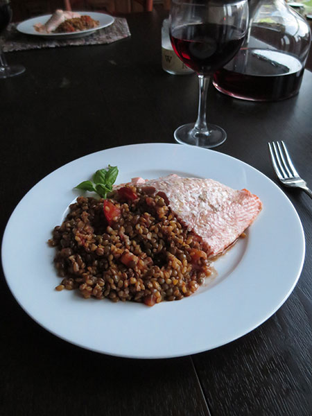 Fresh Neah Bay King Salmon Fillets and Roasted Salmon with Einka & French Lentils