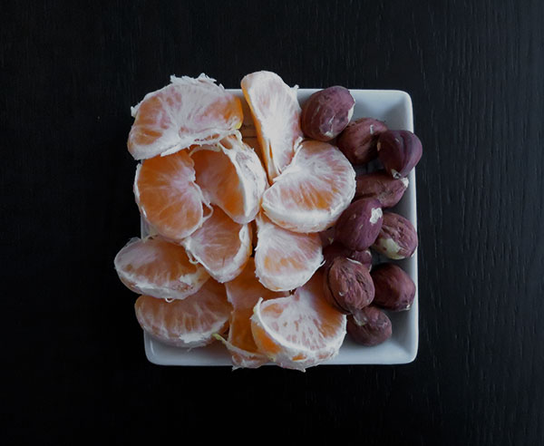 Satsuma Segments and Dry-Roasted Hazelnuts