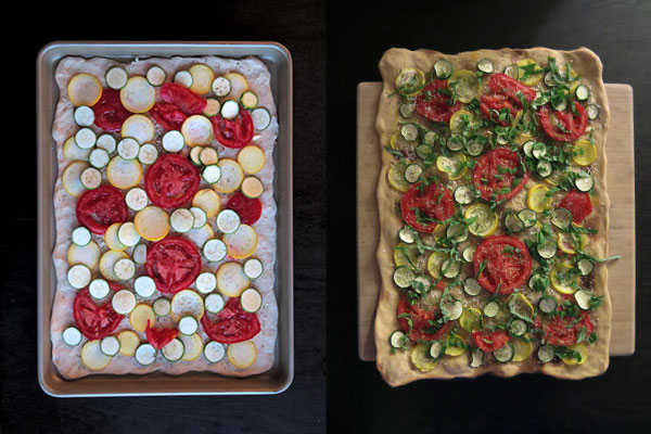 Tomato and Summer Squash Pizza Made With Easy Two-Ingredient Pizza Dough