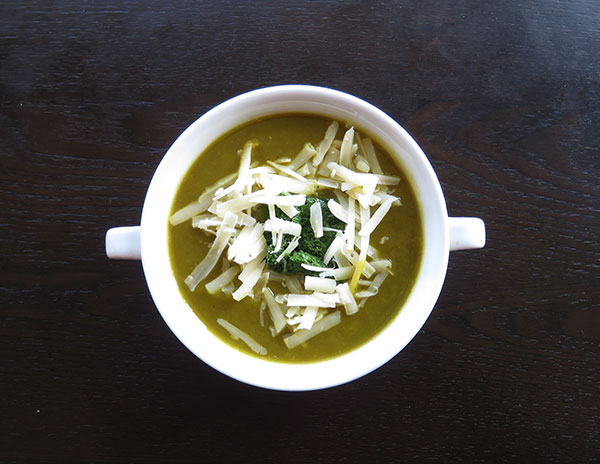 Vegetable Soup With Celery Leaf and Fennel Frond Puree